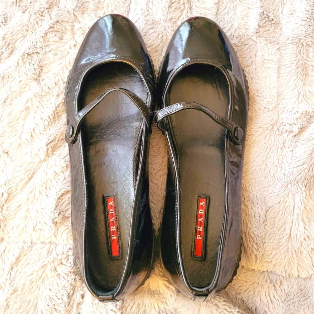 Prada Sport Women's Patent Leather Ballet Flats
